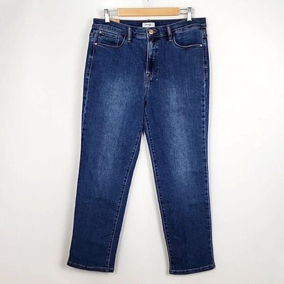 Kensie Jeans Women's Mid Rise Straight Leg Jeans Stretch Blue 28" Inseam Size 12 - Picture 1 of 12